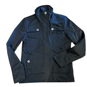 Oakley Womens Medium Black Buttoned Up Full Zip Jacket/Coat with Thumb Holes